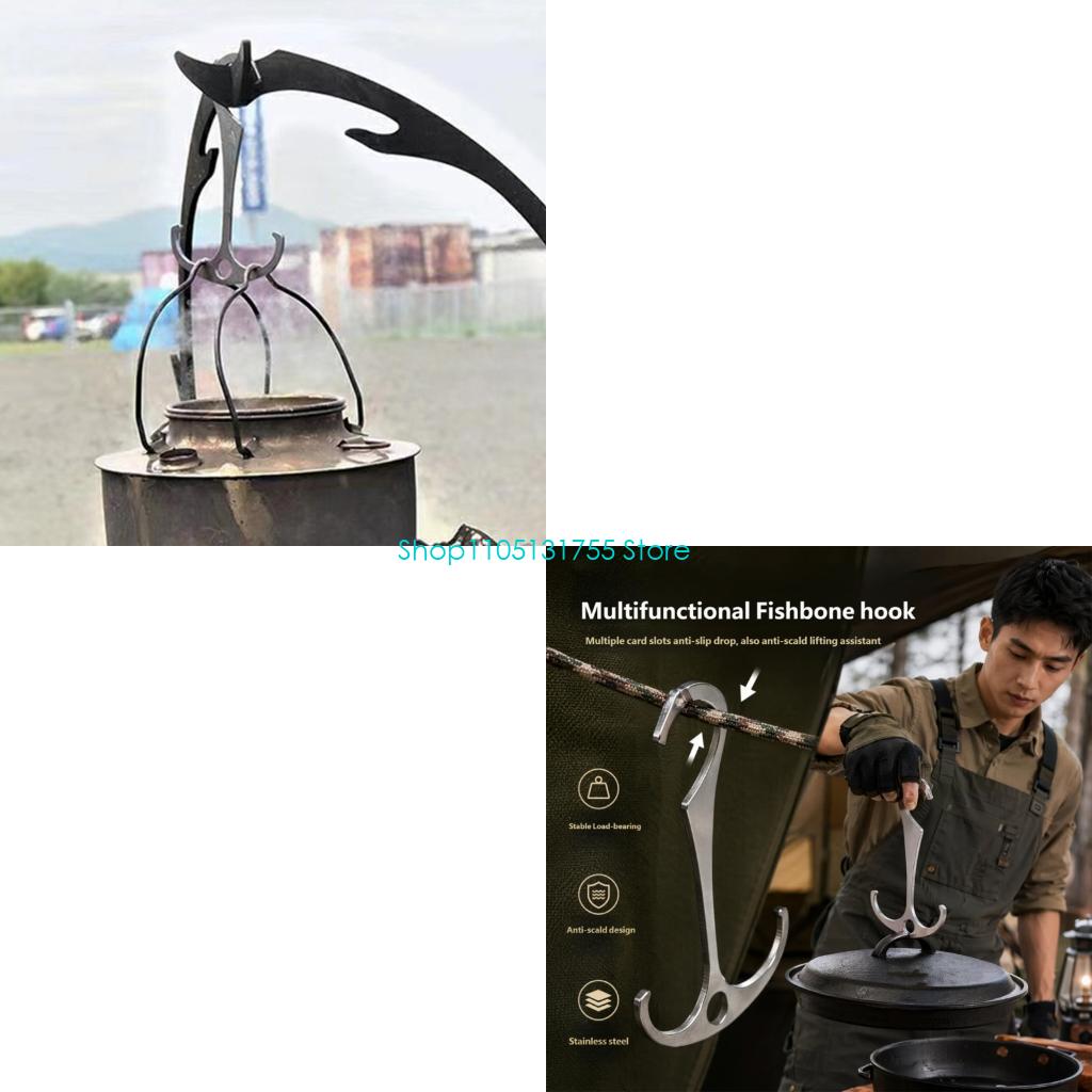 Camping Cooking Utilities - K0EF Tent Cord Utility Hook Metal