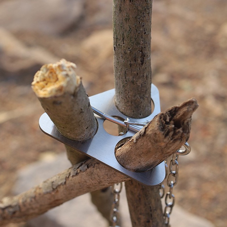 Camping Cooking Roll - Stainless Steel Camping Tripod Portable Detachable