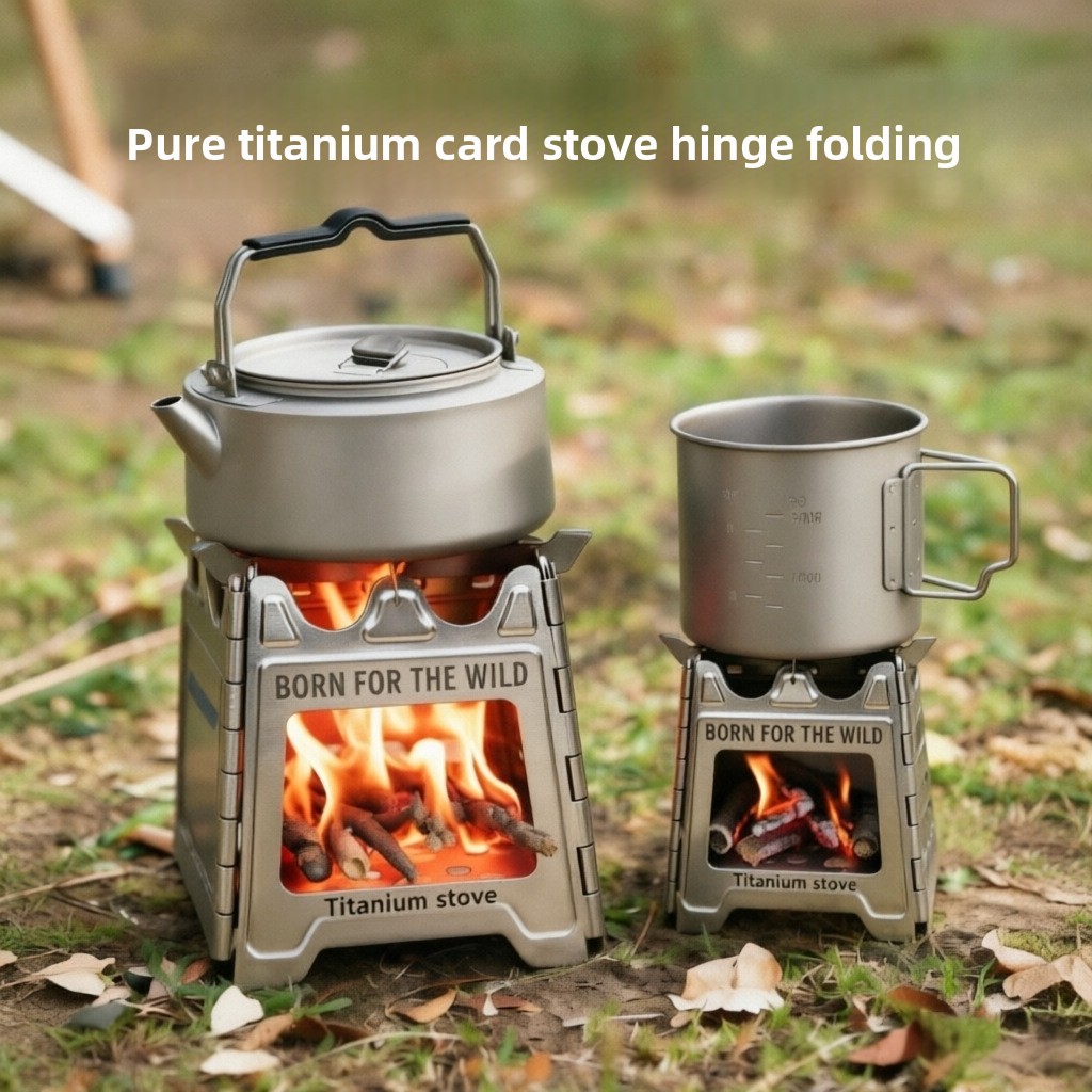 Camping Cooking Wood Stove - TiForge Compact Folding Titanium Wood Stove