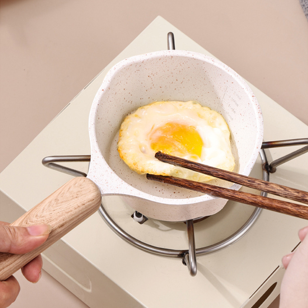 Mini Boiling Pan Wooden Handle - Camping Cooking Frying Pan 评论和价格
