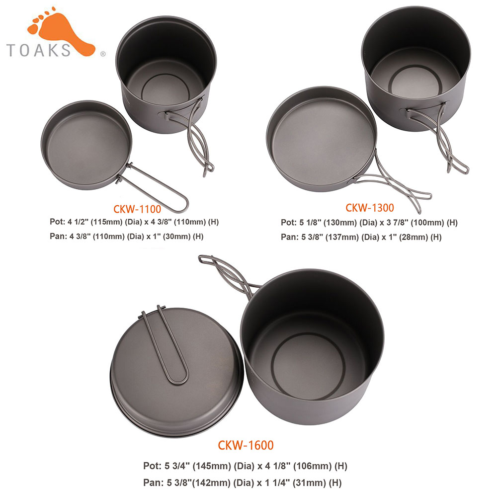 TOAKS Cookware Set Ultralight  - Camping Cooking Utilities 评论和价格