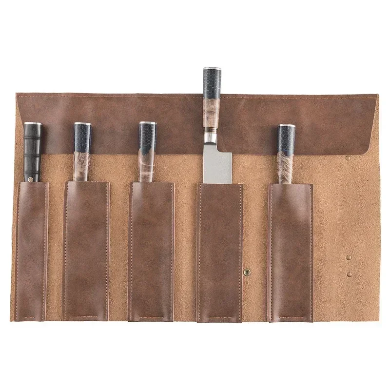 Leather Chef Knife Bag Portabl - Camping Cooking Roll 评论和价格