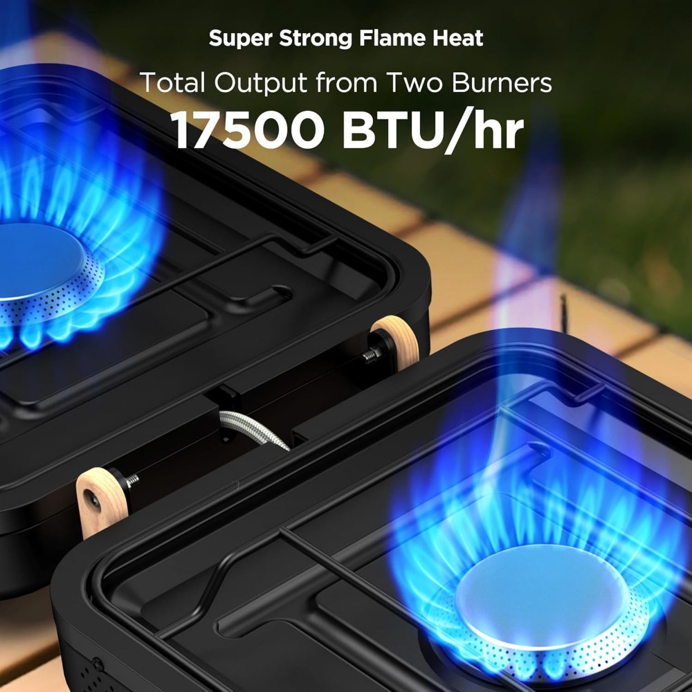 Portable 17500 BTU Two Burner  - Camping Cooking Propane 评论和价格