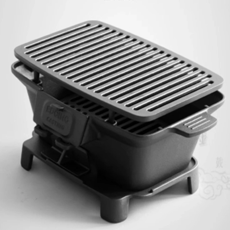 Uncoated barbecue charcoal sto - Camping Cooking Cast Iron 评论和价格