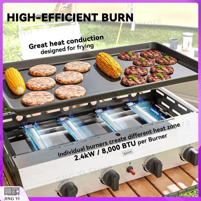Gas Grill BBQ Grill with Non-S - Camping Cooking Roll 评论和价格