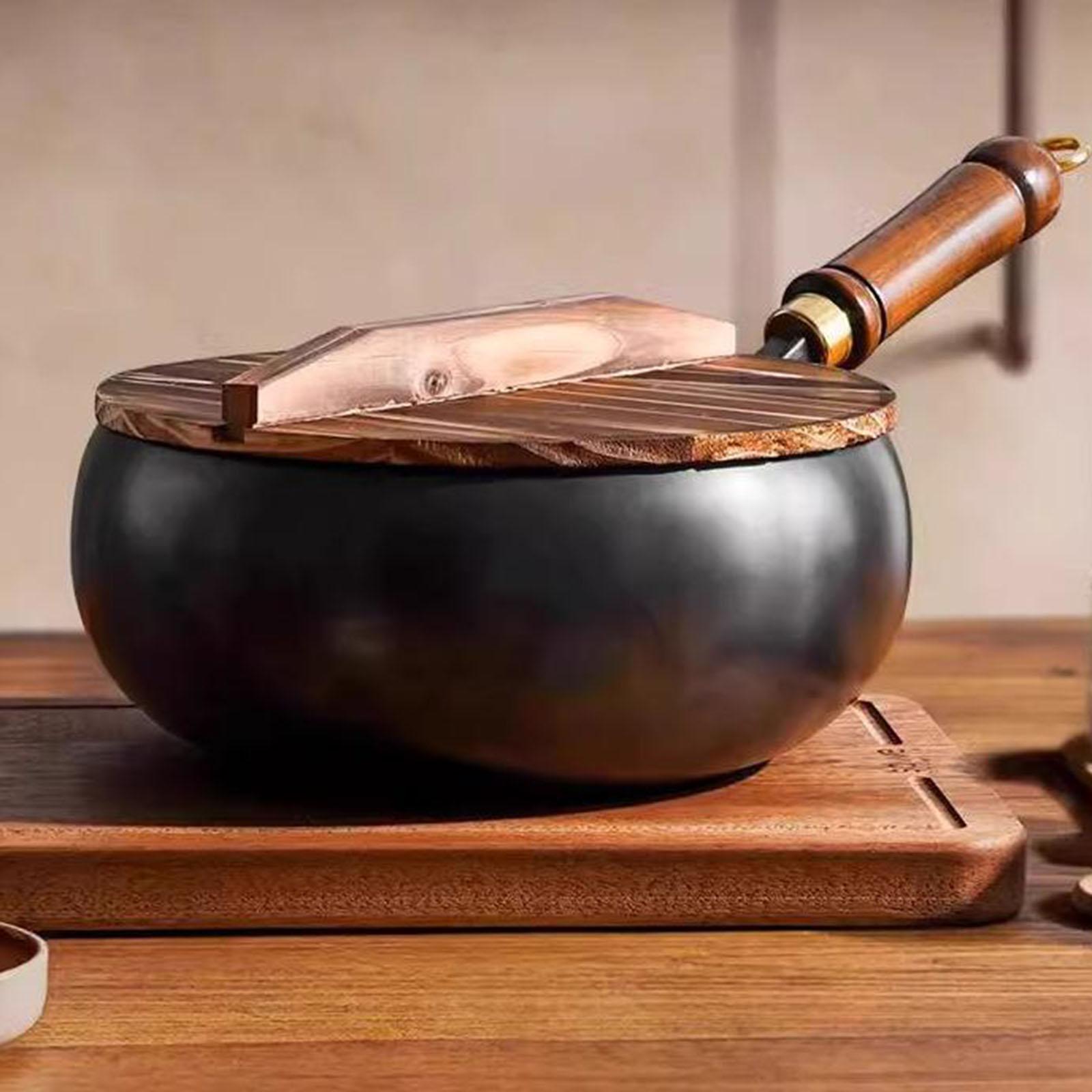 Non Coated Wok Chinese Wok Woo - Camping Cooking Cast Iron 评论和价格