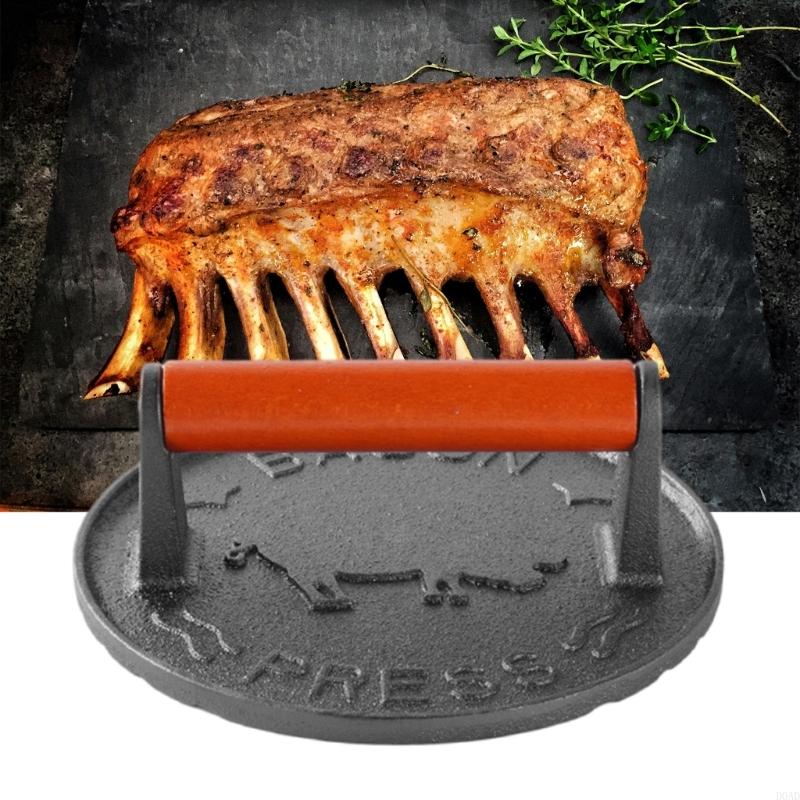 D0AD Cast Iron Patty Press wit - Camping Cooking Cast Iron 评论和价格