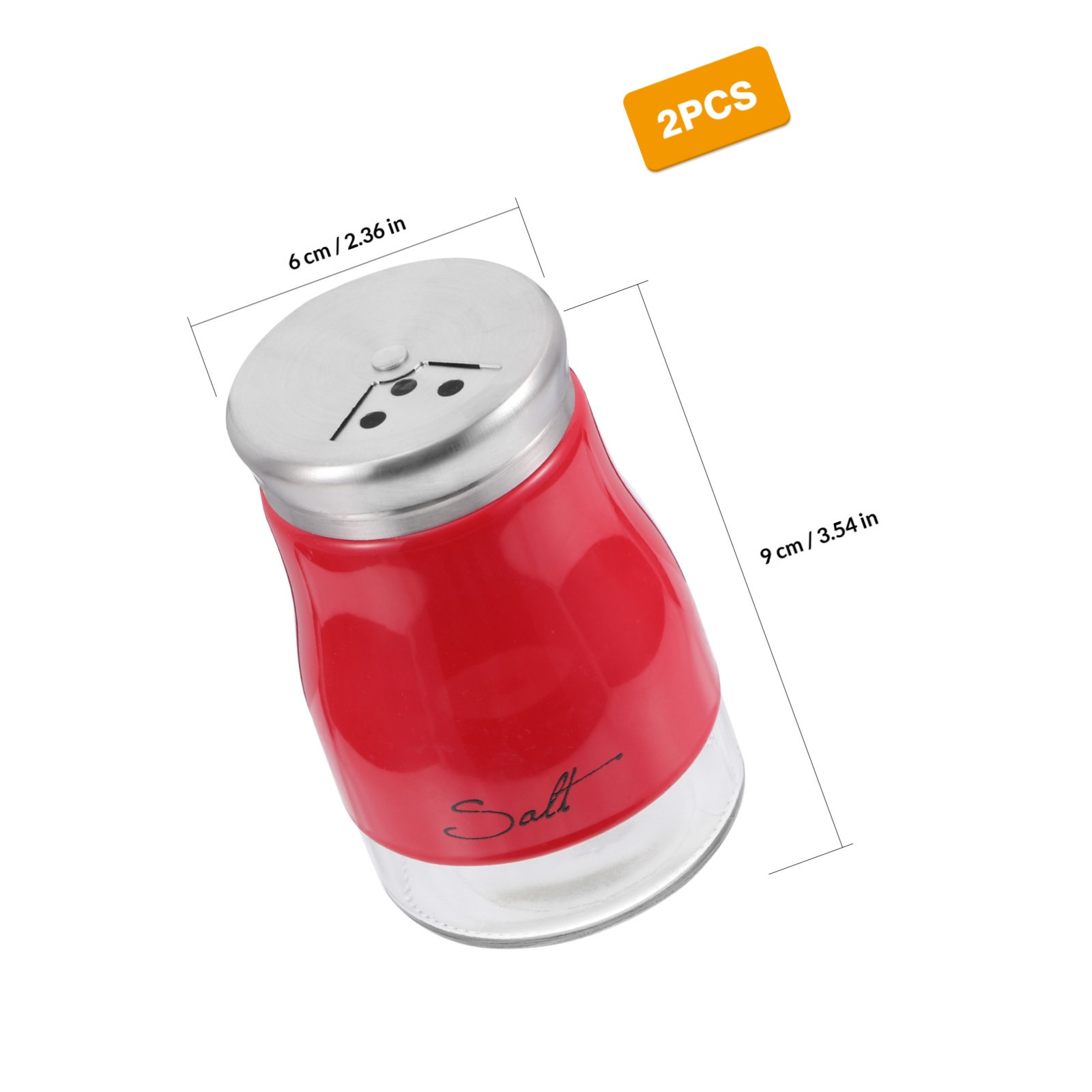 2Pcs Glass Salt Shaker Set Sta - Camping With Cooking 评论和价格