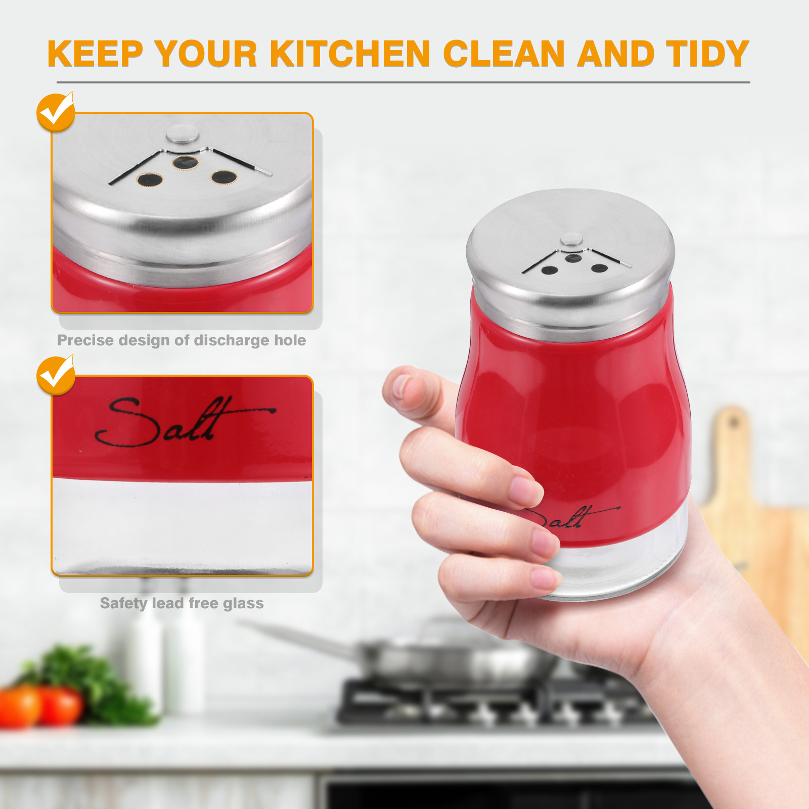 2Pcs Glass Salt Shaker Set Sta - Camping With Cooking 评论和价格