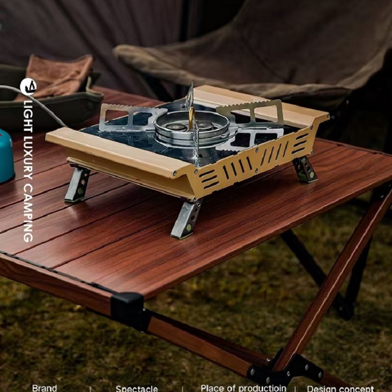 Portable 3-Burner 7000W Campin - Camping Cooking Table With Windshield 评论和价格