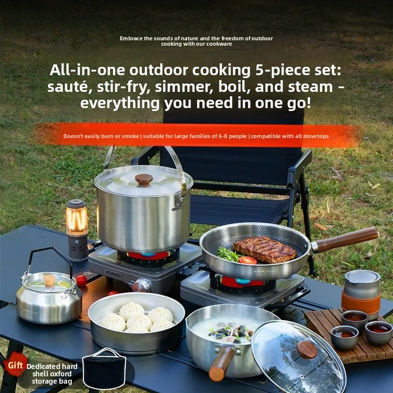 Portable Camping Cookware Set  - Camping Cooking Frying Pan 评论和价格