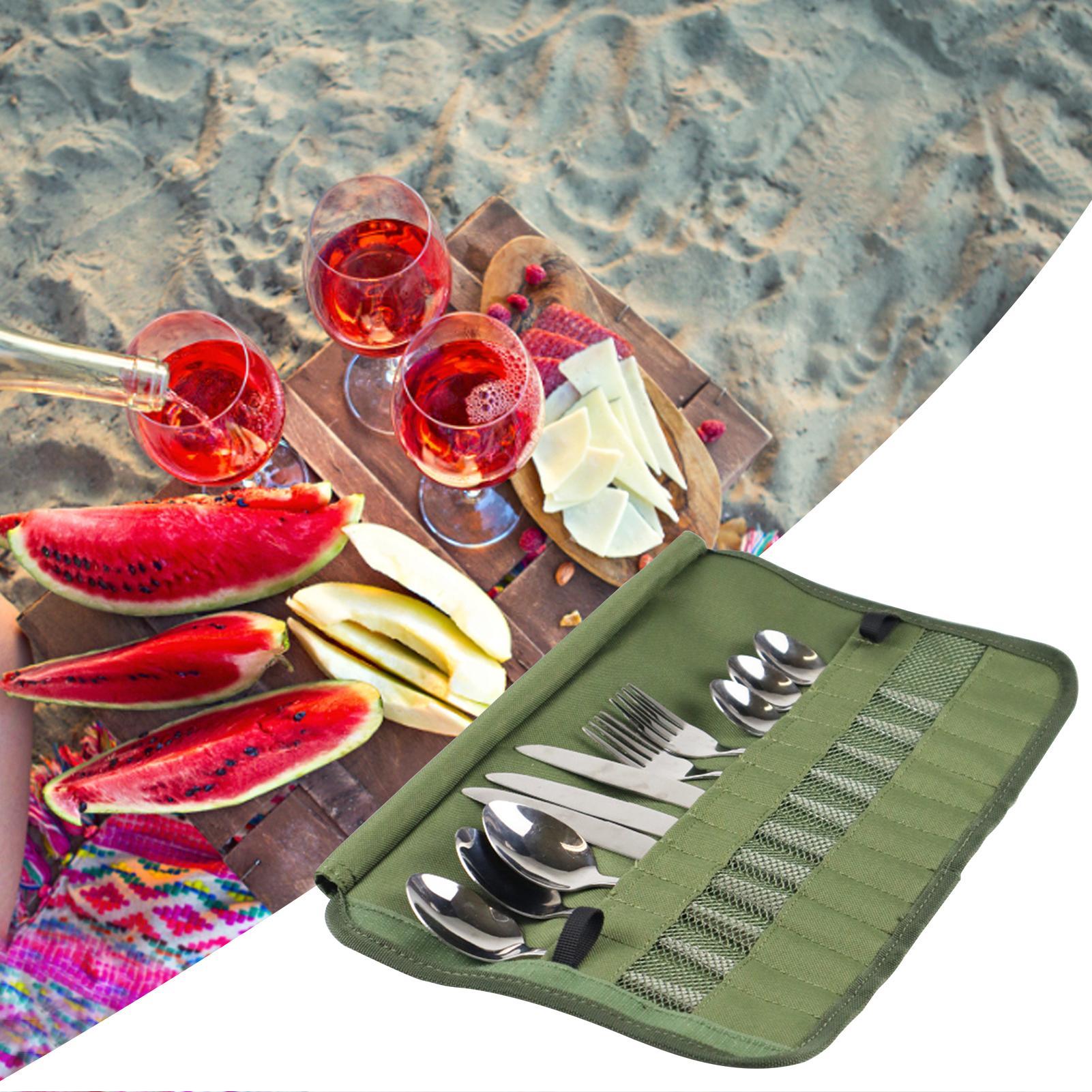 Camping Tableware Roll Bag Cam - Camping Cooking Roll 评论和价格