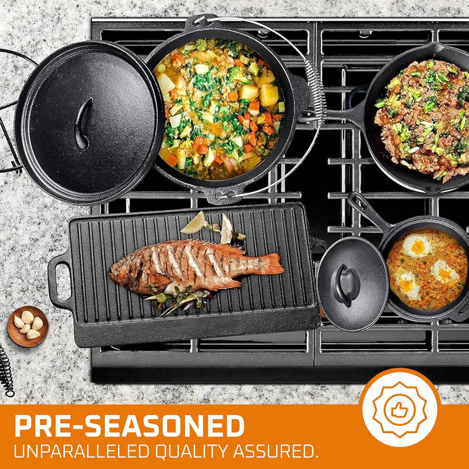 Camping Cooking Set Of 7. Pre  - Camping Cooking Cast Iron 评论和价格