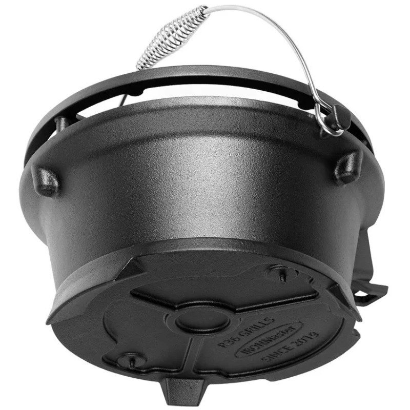 Round Charcoal Grill, Food-Saf - Camping Cooking Cast Iron 评论和价格