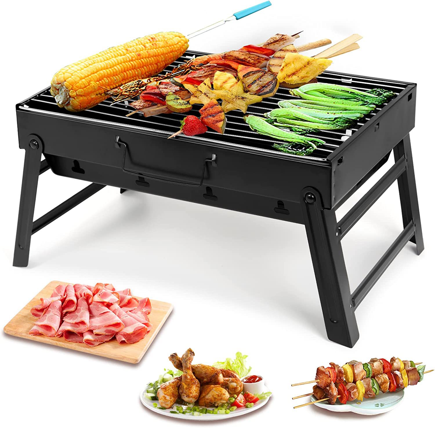 Mini Black Grill Stainless Ste - Camping Cooking Roll 评论和价格