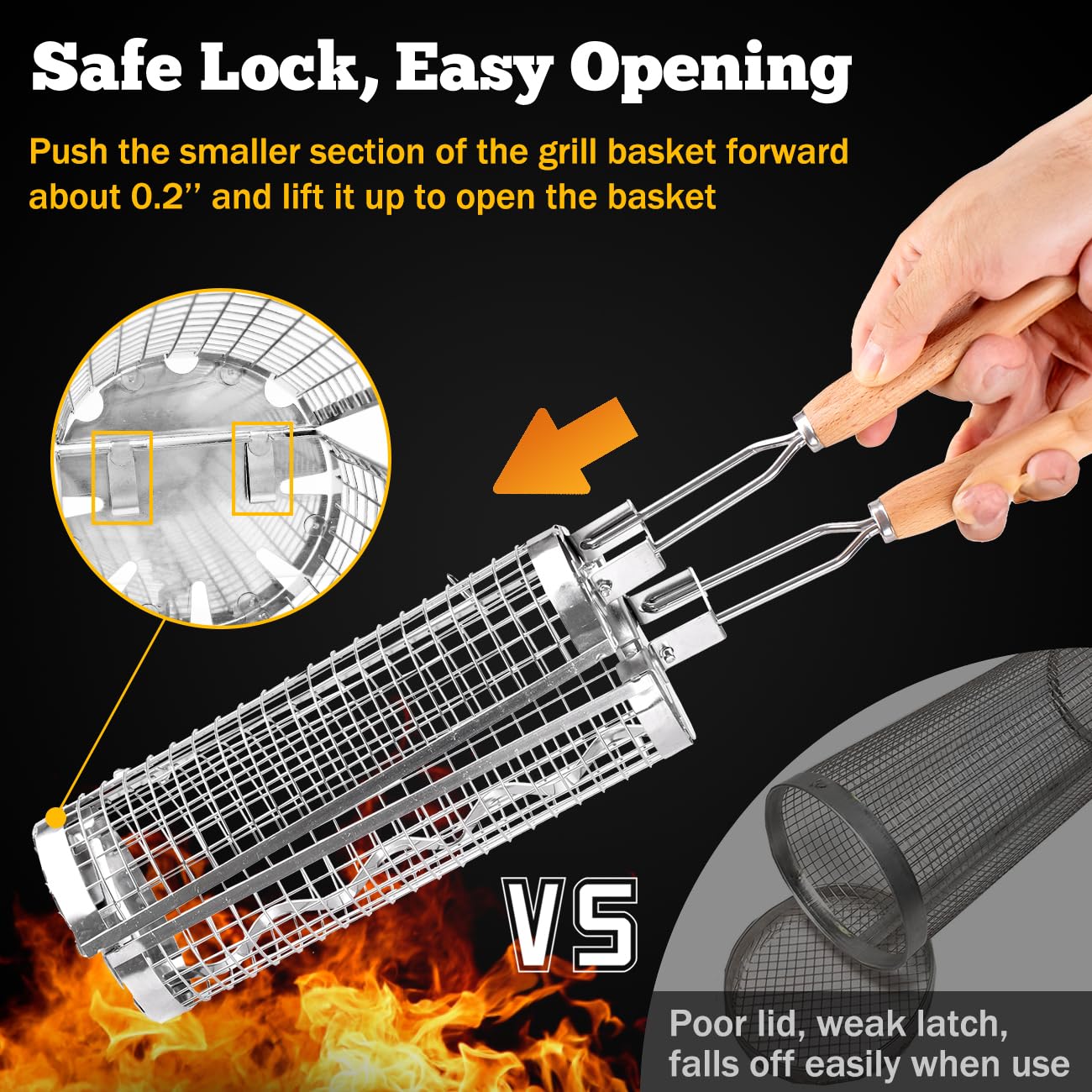BUYYES Rolling Grill Basket BB - Camping Cooking Roll 评论和价格